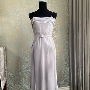 Vintage pleated grey blue dress